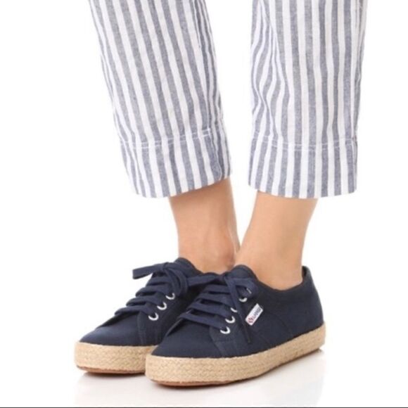 Superga navy espadrilles size 7 - Picture 1 of 9